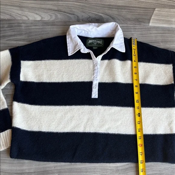 American Eagle Outfitters Navy and Cream Striped Sweater - Picture 10 of 11